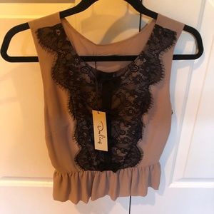 Blouse Beige and Black